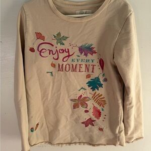 Peek Cream Long Sleeve Tee with Colorful Leaf Graphic